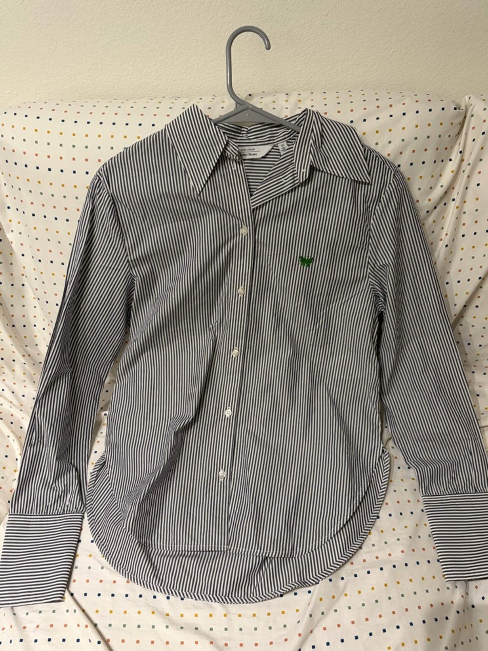 & Other Stories White Shirt with Black Stripes